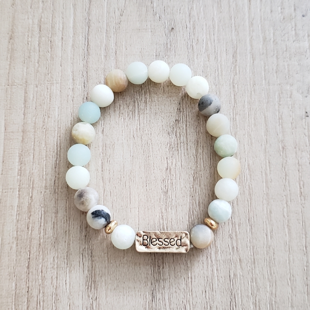 NWT stone bracelet "blessed"